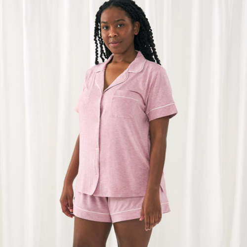 Heather Mauve Women's Short Sleeve & Shorts Pajama Set