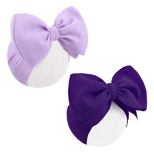 Super Durable Soft Knot Headbands with Hair Bows Infant Toddlers Kids Hair Accessories Violet Purple Headband for Newborn Baby Girls