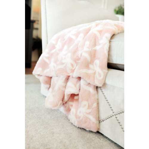Bows Blush Plush Blanket