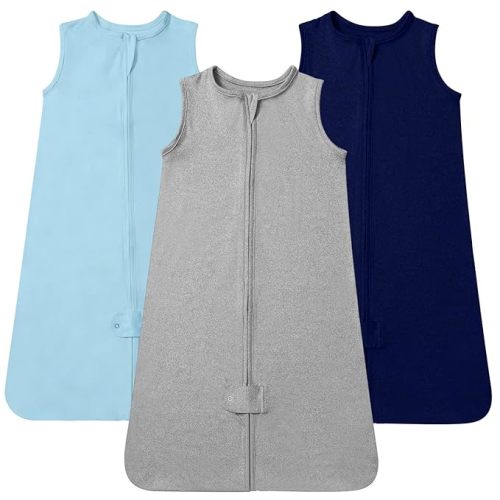 TotAha Sleep Sack 0-6 months 3 Pack, Buttery Soft, Safe Wearable Blanket Baby Sleeping Bag with 2-way Zipper for Girl Boy