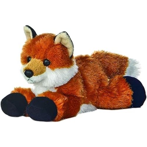 Aurora® Adorable Mini Flopsie™ Foxxie™ Stuffed Animal - Mini Companions Ready for Playful Adventures - for Kids All Ages, Toddlers, Adults, and Families - Orange 8 Inches