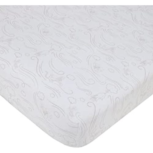 Disney Winnie The Pooh - Blustery Day Grey and White Clouds Fitted Crib Sheet