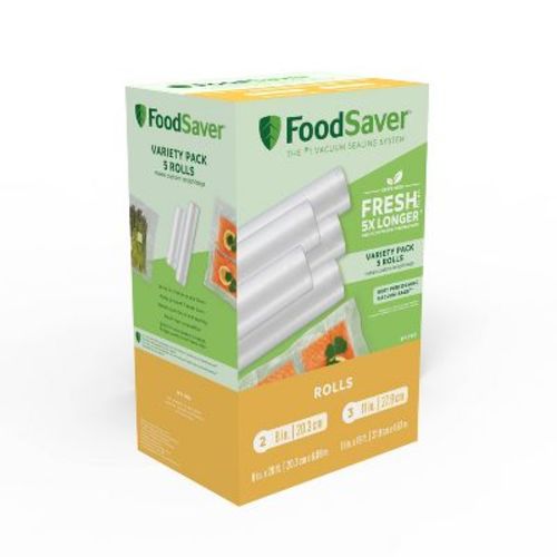 FoodSaver 8"& 11" Heat-Seal Rolls - FSFSBF0746-000: Vacuum Sealer Bags, Clear Plastic, 5 Pieces, FoodSaver Seals