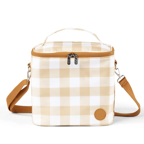 Midi Insulated Lunch Bag/Pumping Bag - Beige Gingham
