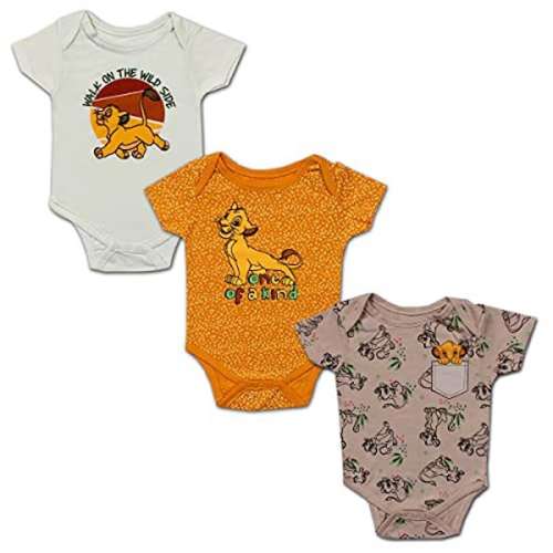 The Lion King Newborn Bodysuit Three-Pack - Tan