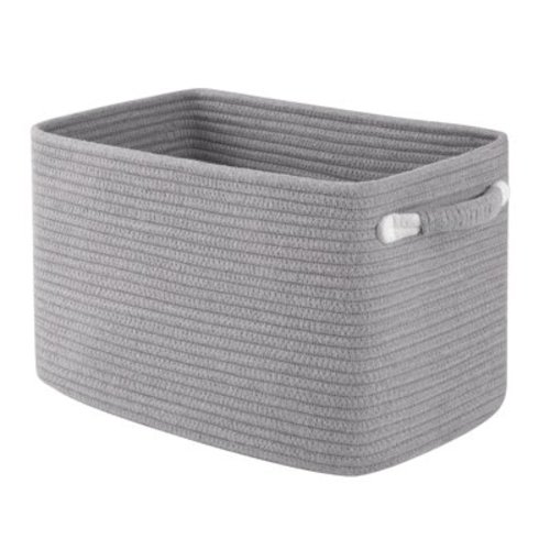 CHERISHGARD 5.7 Gallon Storage Basket for Shelves, 14.7x 8.8x9.8 Inch，Laundry Basket for Closet,Woven Nursery Cotton Rope Baskets for Storage