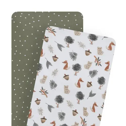 Living Textiles 2 Pack Bedside Fitted Sheet Forest Retreat | Baby Bunting AU