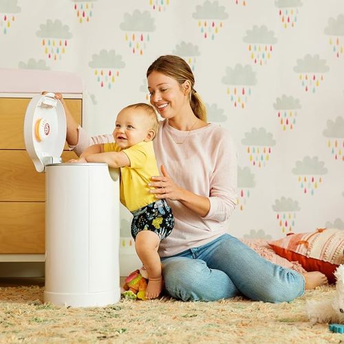 Munchkin® Diaper Pail Baby Registry Starter Set, Powered by Arm and Hammer, Includes 1 Month Refill Supply and Baking Soda Puck