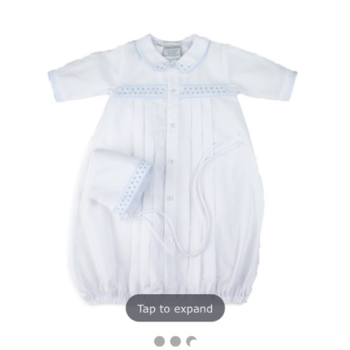 Boys Dot Embroidered Take Me Home Gown with Hat I Feltman Brothers