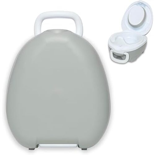 My Carry Potty - Grey Pastel Travel Potty, Award-Winning Portable Toddler Toilet Seat for Kids to Take Everywhere