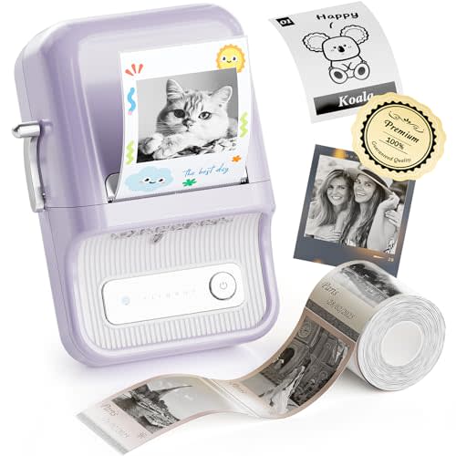 NIIMBOT B21 Pro Label Maker, 300DPI HD Label Printer, Ideal for Notes,Photos, Study Graphics, Memo Maker,50x30mm Label(Purple)