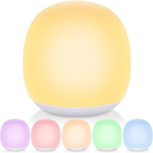 Night Light for Kids, Egg Night Light for Nursery,RGB Color Changing&Dimmable Touch Control Baby Light with Timer, Silicone Portable Toddler Nightlight Lamp for Bedside, Kids Room