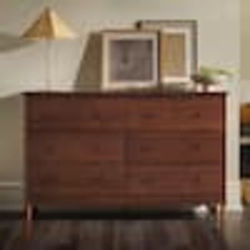 Walker Edison Furniture Company Classic Mid-Century Modern Walnut 6-Drawer 57 in. Solid Wood Dresser HD9995