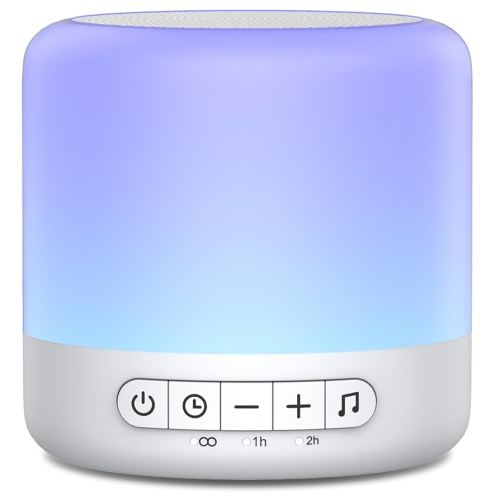 Easysleep White Noise Sound Machine with 30 Soothing Sounds 12 Night Light 32 Volume 3 Timers Portable Sleep Sound Machine for Office Travel Noise Canceling Lullaby & Rain Sound for Baby, Adults