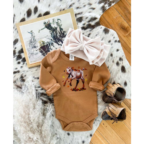 Longhorn Fall Calf Longsleeve/Short Sleeve Tee(little kid)(Ginger)