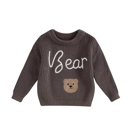 Kutterild Toddler Baby Girl Boy Knit Sweater Letter Embroidery Pullover Sweatshirt Newborn Fall Winter Clothes