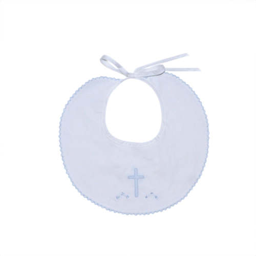 White Peplum Bibs w/ Cross – Blue
