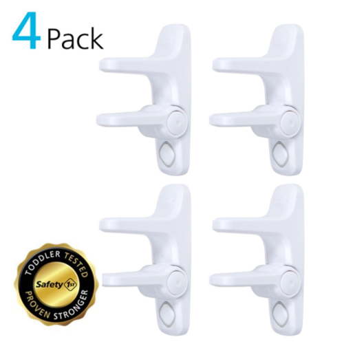 Safety 1ˢᵗ OutSmart Lever Handle Door Latch Lock (4 Pack), White