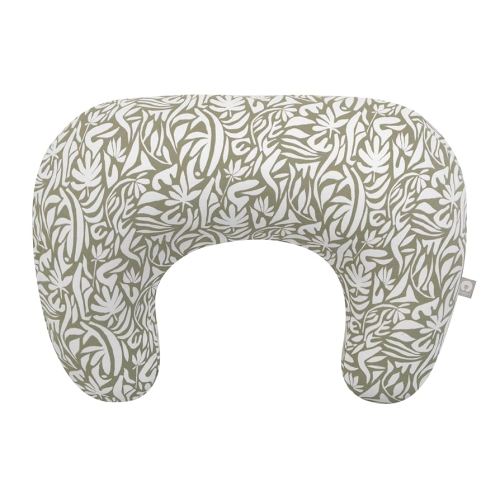 Boppy Nursing Pillow with Organic Cover, Green Cut Out Leaves, Larger, More Supportive Pillow for Breastfeeding and Bottle Feeding; Firmer and Higher Than Original Nursing Pillow; JPMA Certified