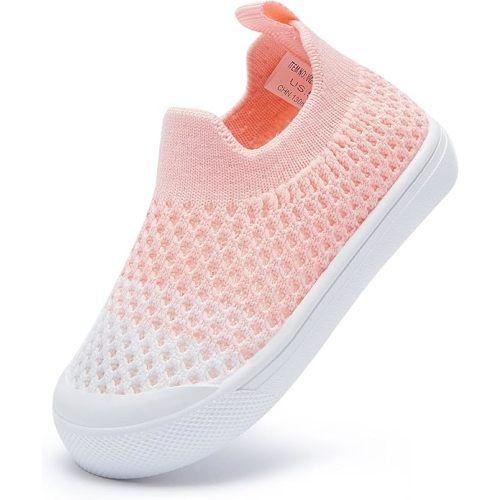 BMCiTYBM Baby Sneakers Girls Boys Lightweight Breathable Mesh First Walkers Shoes 6-24 Months - 6-12 Months Infant - 3-pink