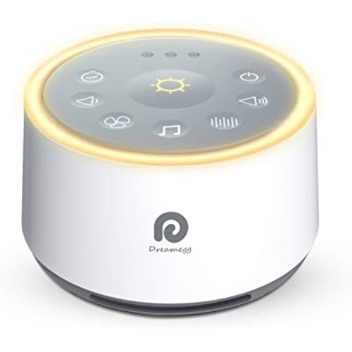Dreamegg D1 Sound Machine Baby - White Noise Machine for Baby with Night Light, 24 High Fidelity Sounds, Timer & Memory Feature, Noise Machine with Nursery Lamps for Baby Adults, Home, Office (White)