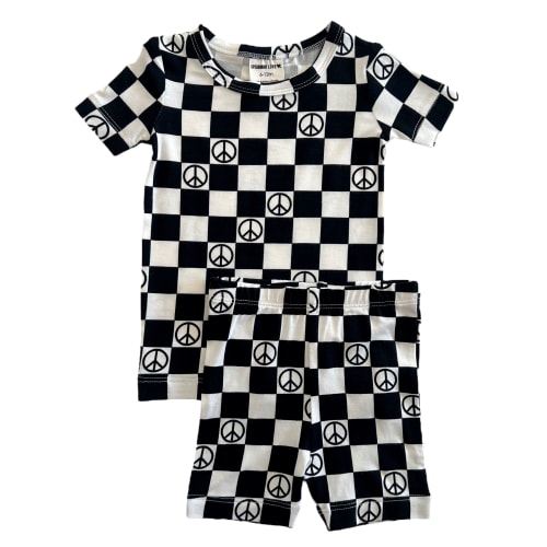 Summer Lounge Set, Black Peace Checkerboard