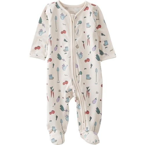 little planet by carter's unisex-baby Sleep and Play made with Organic Cotton, Veggie Garden Print, NB