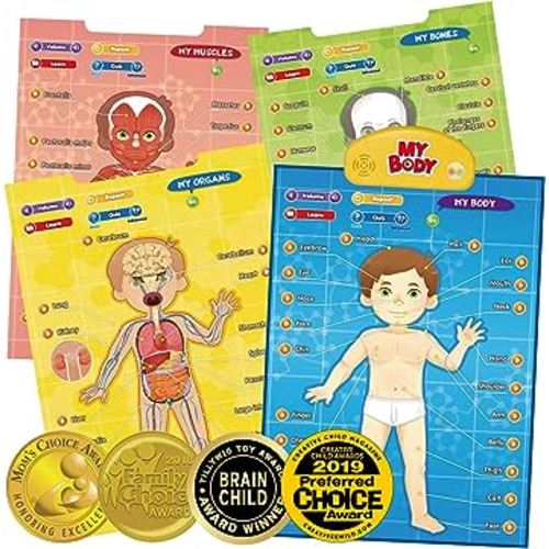 BEST LEARNING i-Poster My Body - Interactive Educational Human Anatomy Talking Game Toy System Poster to Learn Body Parts, Organs, Muscles and Bones for Kids Aged 5 to 12 Years Old