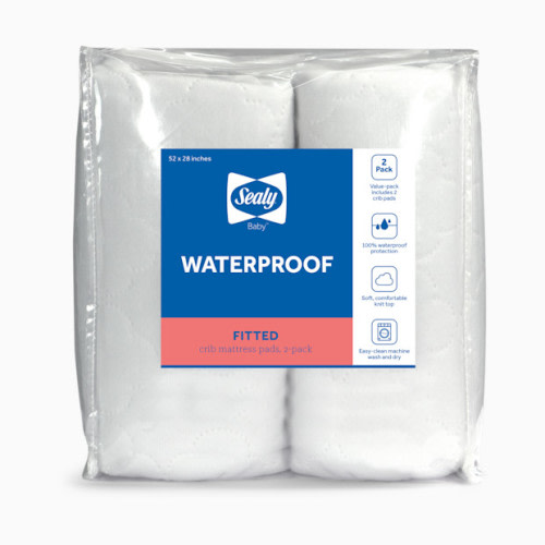 Sealy Waterproof Fitted Crib Mattress Pad (2 Pack)