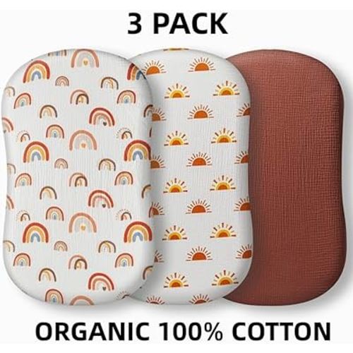 Muslin Baby Sheets Boho Fitted Gender Neutral 100% Cotton Sheets for Baby Boy or Girl Soft Breathable Baby Toddler Sheets with Boho Sun and Rainbows (Bassinet Sheet) : Amazon.ca: Baby