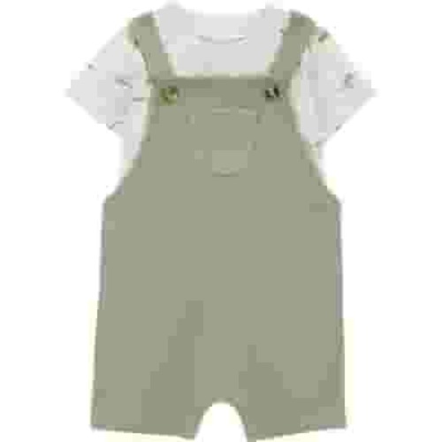 Carter's Child of Mine Baby Boy Dinosaur Thermal Shortalls Set, Sizes 0/3-24 Months