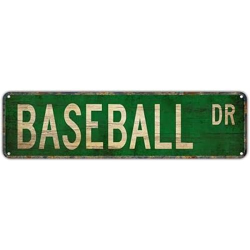 Metal Tin Sign BASEBALL DR Funny Vintage Sign Retro Metal Signs for Bedroom Kitchen Garden Wall Bar Club Coffee Home Decor 4x16 Inch