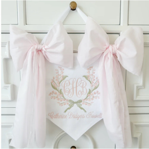 Lily of the Valley Bespoke Banner – Tice & Co. Embroidery and Design