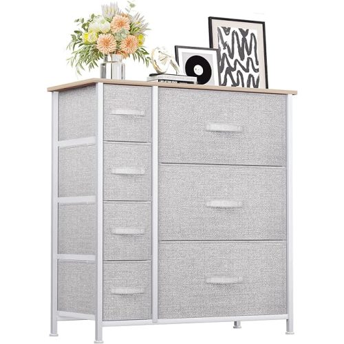 YITAHOME Dresser for Bedroom, 7 Drawers Fabric Dresser, Organizer Unit for Living Room, Hallway, Closets - Sturdy Steel Frame, Wooden Top & Easy Pull Fabric Bins