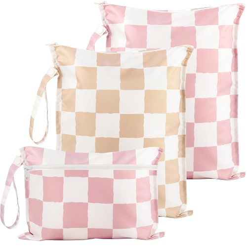 Wet Bag for Swimsuit - 2 Pack Waterproof Wet Dry Bag for Clothes - Baby Diaper Bag - Travel Laundry Daycare Bags - Baby Beach Essentials - Bogg Bag Accessories
