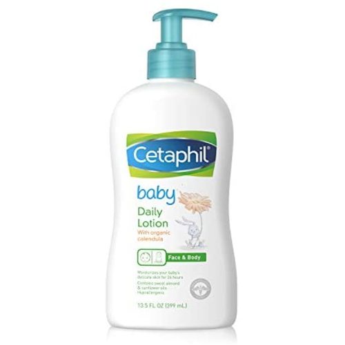 Cetaphil Baby Daily Lotion with Organic Calendula |Vitamin E | Sweet Almond & Sunflower Oils |13.5 Fl. Oz