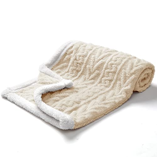 DEZANBO Baby Blanket for Boys Girls, Stylish 3D Sherpa Fleece Baby Blankets for Newborn Infants,30”X 40”-Super Soft Fluffy Warm Cozy Plush Fuzzy,Great for Baby Showers,Beige