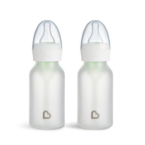 Munchkin Bond™ Silicone Glass Bottle 4oz, 2pk, white