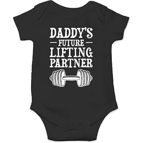 Daddy's Future Lifting Partner - Funny Baby Essentials Bodysuit - Newborn Boy Girl Clothes