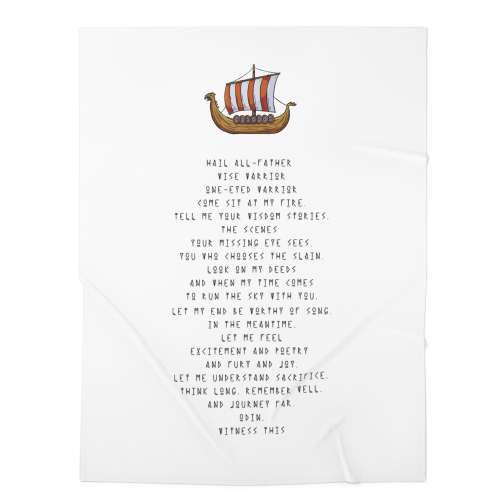 Thor Odin Viking Prayer for Newborn Norse Baby Swaddle Blanket Viking Battle Prayer for Infant