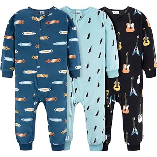 Gerber Baby Boys' Flame Resistant Fleece Footless Pajamas (3 Pack)
