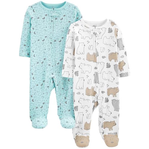 Simple Joys by Carter's Baby Neutral 2-Pack Cotton Footed Sleep and Play