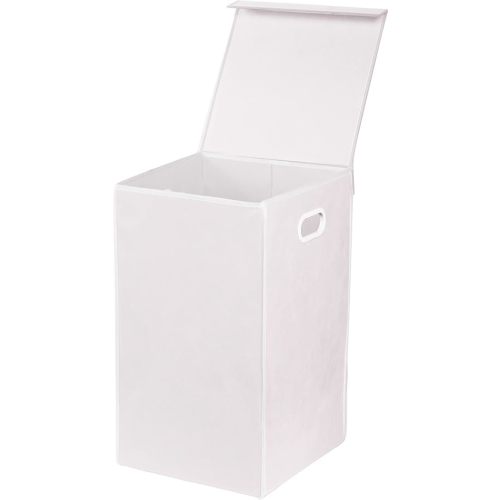 Simple Houseware Foldable Laundry Hamper Basket with Lid (White)