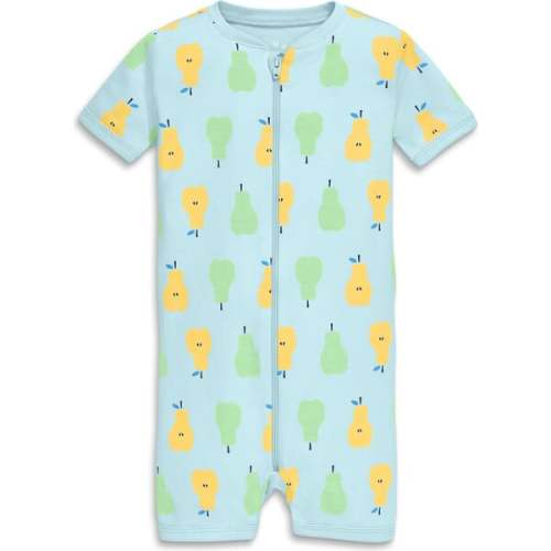 Baby Organic Zip Shortie In Cutout Pears, Saltwater Pears - Primary | Maisonette