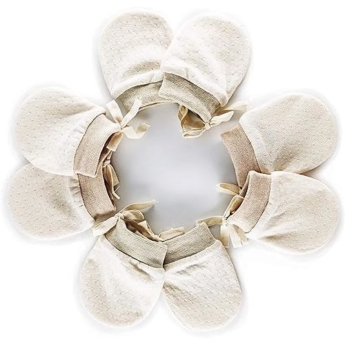 Organic Cotton Infant No Scratch Mittens Newborn for Baby Mittens 0-6 Months