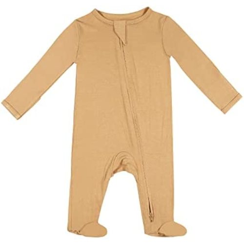 TWINOR Baby Footed Pajamas with Mittens, Soft Bamboo Viscose One-Piece Romper for Newborn Infant