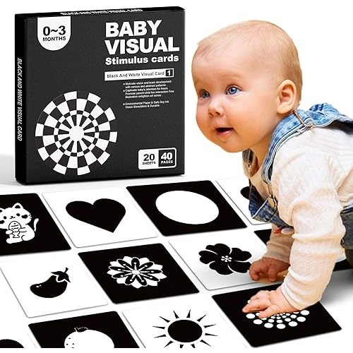 High Contrast Baby Cards Learning for Infants Flash Cards, High Contrast Baby Cards for Newborn Baby Card (0-3 Months)