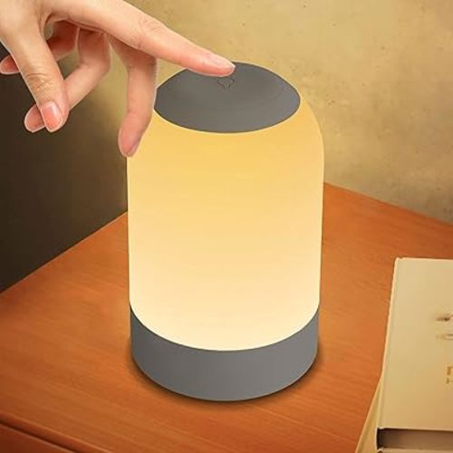 G Keni LED Touch Bedside Table Lamp, Baby Night Light for Kids, Dimmable Nursery Lamp with Timer, Nightstand Lamp for for Living Room, USB Rechargeable White/Natural/Warm Small Lamp for Bedroom