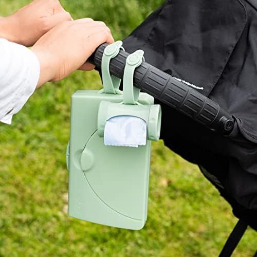 Ubbi On-the-Go Diaper Bag Dispenser for Travel, Retractable Must Have for Newborns, Helpful Baby Accessory, Sage Green