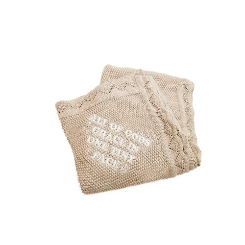 All of Gods Grace in One Tiny Face Tan Knit Blanket – OUR HOUSE ABOVE